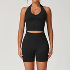 סט ספורט שחור ז׳קט וטייץ